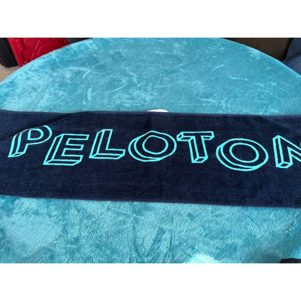 Peloton Single Sweat Towel 143 Navy Blue Teal Logo UA00431-252005-OS NEW